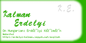 kalman erdelyi business card